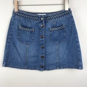 Kendall + Kylie Braided Style Denim Mini Skirt